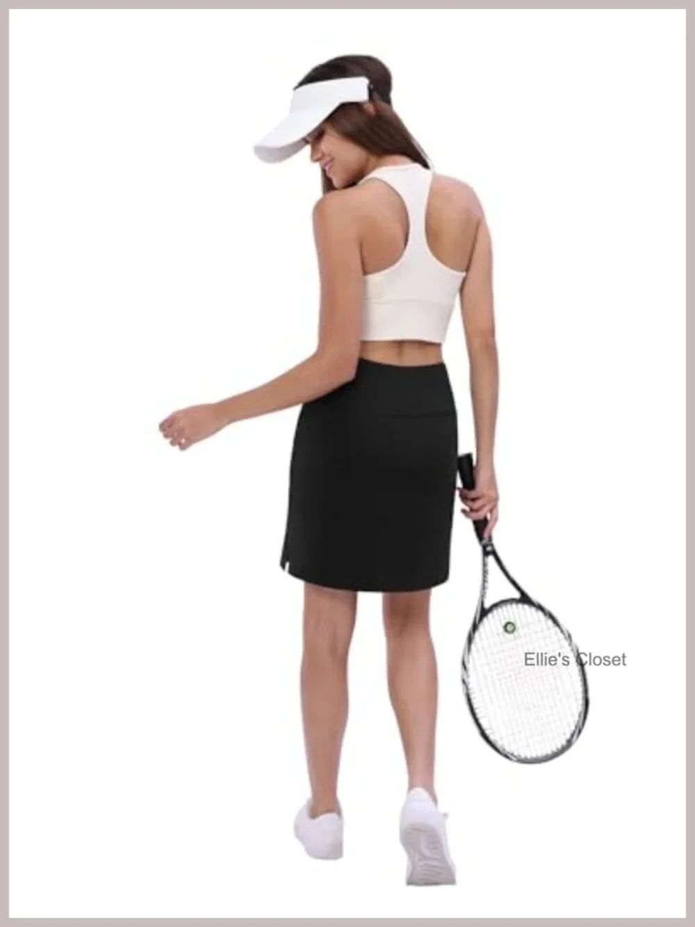 Women's Knee-Length Athletic Skort with Pockets, High Waisted, Active Skorts